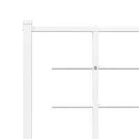 Bedframe met hoofd- en voeteneinde metaal wit 140x190 cm - thumbnail