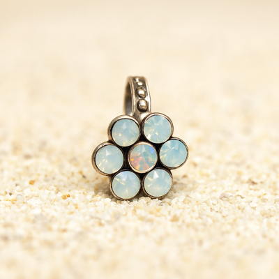 Dolce Luna Verzilverde Damesring met Swarovski-elementen - Bloemvormig Design 52