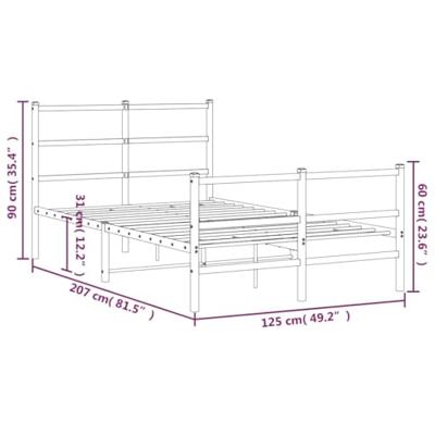 Bedframe met hoofd- en voeteneinde metaal wit 120x200 cm - thumbnail
