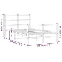 Bedframe met hoofd- en voeteneindemetaal zwart 120x200 cm - thumbnail