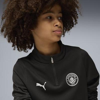 PUMA Manchester City Trainingstrui 1/4-Zip 2025-2026 Kids Zwart Zilver