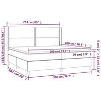 Boxspring met matras stof taupe 200x200 cm - thumbnail
