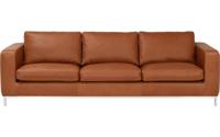 Goossens Excellent Bank Massimo cognac, leer, 3,5-zits, urban industrieel - thumbnail