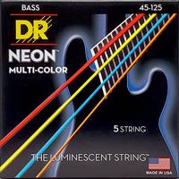 DR Strings NMCB5-45 Hi-Def Neon multi-color 45-125 set 5 snaren voor elektrische basgitaar - thumbnail