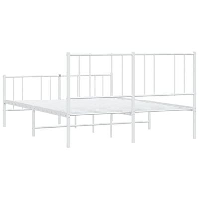 Bedframe met hoofd- en voeteneinde metaal wit 120x200 cm