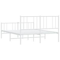 Bedframe met hoofd- en voeteneinde metaal wit 120x200 cm - thumbnail