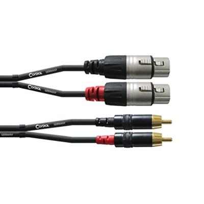 Cordial CFU 1,5 FC Audio Adapterkabel [2x XLR-bus - 2x Cinch-stekker] 1.50 m Zwart