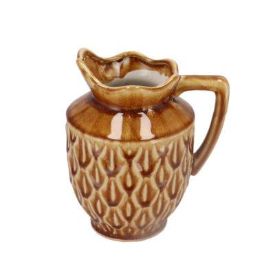 Daan Kromhout Vaas boa met handvat donkerbruin 21 cm | 4 stuks