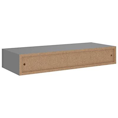 VidaXL Viaxl wandschappen 2 st met lade 60x23,5x10 cm mdf grijs VidaXL Viaxl wandschappen 2 st met lade 60x23,5x10 cm mdf grijs