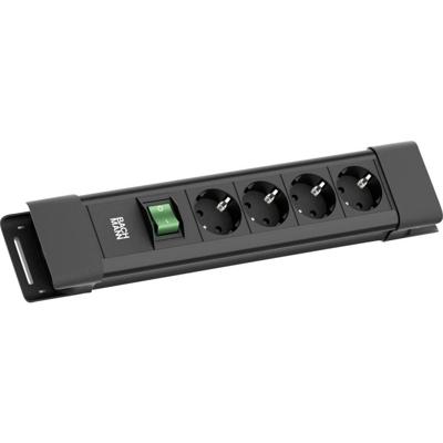 Bachmann BM005913 Stekkerdoos met schakelaar Zwart Randaarde stekker 1 stuk(s)