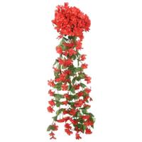 VidaXL Kerstslingers met bloemen 3 st 85 cm rood - thumbnail