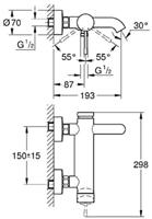 Badmengkraan GROHE Essence New Hard Graphite Geborsteld - thumbnail