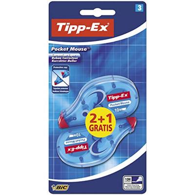 Tipp-Ex correctieroller Pocket Mouse, blister met 2 + 1 gratis