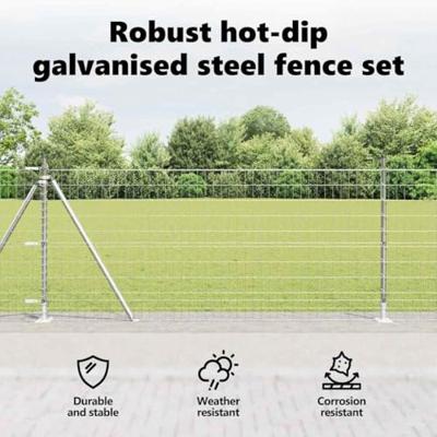 VidaXL Hek met paal zilver 1,4 x 10 m staal