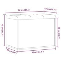 Opbergbankje 62x42x45 cm bewerkt hout oud houtkleurig - thumbnail