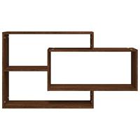 Wandschap 104x20x58,5 cm bewerkt hout bruineikenkleurig - thumbnail