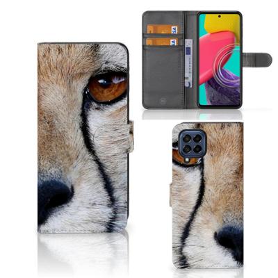Samsung Galaxy M53 | Telefoonhoesje | Met pasjeshouder | Cheetah
