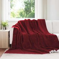 VidaXL Gooi deken bordeaux rood 220 x 240 cm fleece - thumbnail