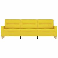 Driezitsbank 180 cm stof lichtgeel - thumbnail