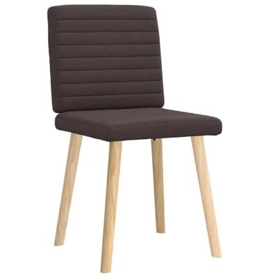 Eetkamerstoelen 2 st stof donkerbruin