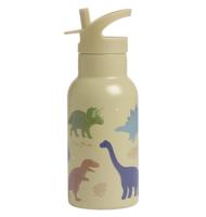 Roestvrijstalen fles voor jongens DINOS A Little Lovely Company, 350 ml kaki - thumbnail