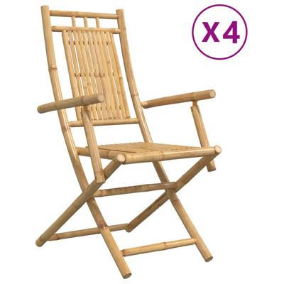Tuinstoelen 6 st inklapbaar 53x66x99 bamboe - thumbnail