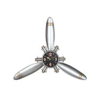 Muurklok Home ESPRIT Gouden Zilverkleurig Metaal Propellers Vintage 121 x 7 x 106 cm - thumbnail