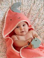 Badcape baby Appeltjes roze - thumbnail