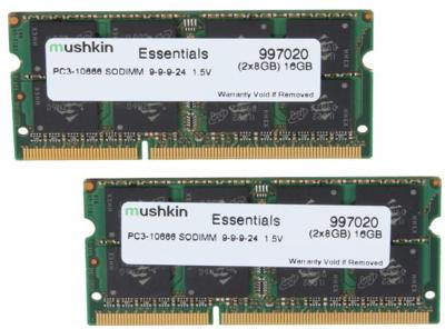 Mushkin 16 GB DDR3-1333 Kit laptopgeheugen