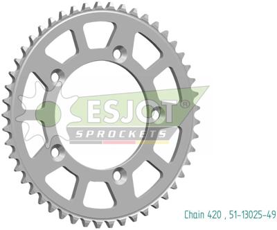ESJOT Chain wheel 420 49z alu silver