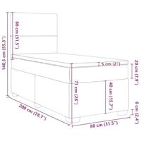 Boxspring met matras fluweel donkergroen 80x200 cm - thumbnail