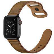 Leren bandje dubbele lus - Gemeleerd bruin - Geschikt voor Apple Watch 44mm / 45mm / 46mm / 49mm - thumbnail