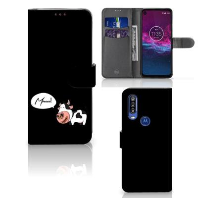Motorola One Action Leuk Hoesje Cow Motorola One Action Leuk Hoesje Cow