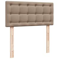 Ottomaanse bed met matras 90x190cm kunstleer cappuccinokleurig - thumbnail