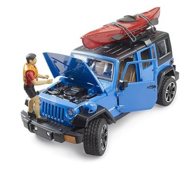 Bruder Jeep Wrangler Rubicon met Kayak and kayaker 1:16