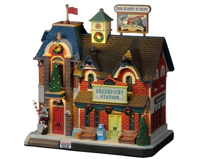 Greenpoint Railroad Station With 4.5V Adaptor Kerst LEMAX - Lemax