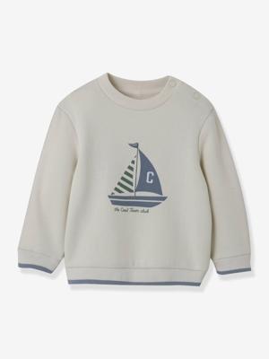 Sweater zeilboot baby biologisch katoen CYRILLUS ecru