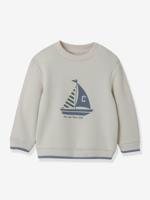 Sweater zeilboot baby biologisch katoen CYRILLUS ecru - thumbnail