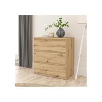 CHELSEA ladekast 3 laden - 77,2 cm - Artisanaal eiken decor - thumbnail