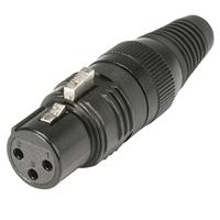 Hicon HI-X3CF-G XLR-connector Bus, recht Aantal polen: 3 Zwart 1 stuk(s) - thumbnail