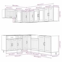 11-delige Keukenkastenset Lucca bewerkt hout sonoma eikenkleur - thumbnail