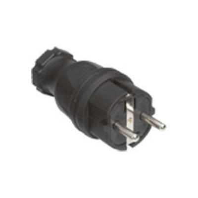 Eurokontakt stekker - rubber - lichtnet - 2p+ra