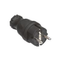 Eurokontakt stekker - rubber - lichtnet - 2p+ra - thumbnail
