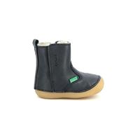 Leren laarzen Socool Cho KICKERS® 1e stappen voor jongensbaby's marineblauw - thumbnail
