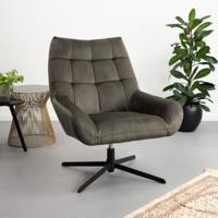 Sohome Draaifauteuil 'Nela' Velvet, kleur Dark Green - thumbnail