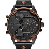 Diesel Heren DZ7400 &apos;Mr. Daddy 2.0 &apos;chronograaf 4 tijdzones zwart lederen horloge - thumbnail