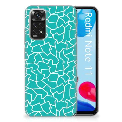 Xiaomi Redmi 10 | Redmi Note 11 4G | Hoesje maken | Cracks Blue