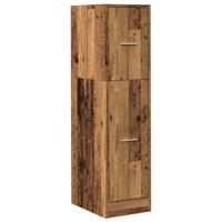Apothekerskast 30x41x118 cm bewerkt hout oud houtkleurig - thumbnail