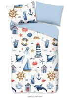 Good Morning Kinderdekbedovertrek "maritiem" - Blauw - (140x200 cm) - Katoen - thumbnail
