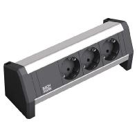 Bachmann 902.0048 Stekkerdoos zonder schakelaar Zwart, Aluminium Randaarde stekker